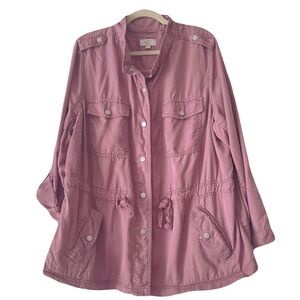 LOFT Utility Jacket Mauve Rose Women’s 22 Plus Size EUC Layering Neutral